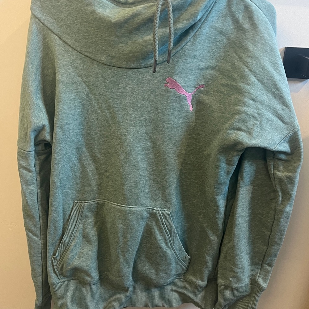 Puma Women's Teal Cowl Neck Sweater